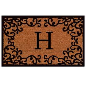 180021830h Calloway Mills B07b9nxshv Chateaux Monogram Doormat 18 Inch X 30 Black Natural Lett