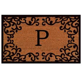 180022436p Calloway Mills B07b9qptl5 Chateaux Monogram Doormat 24x36 Letter P