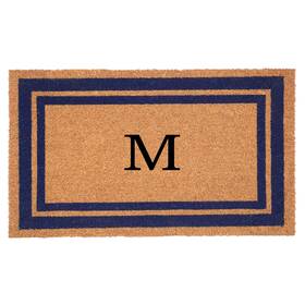 153001830m Calloway Mills B07hqxxbz4 Dark Blue Border 18 Inch X 30 Monogram Doormat Letter M