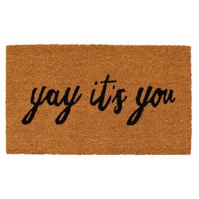 Az106051729 Calloway Mills B07v1wqwpg Yay Its You Doormat 17x29 Natural Black