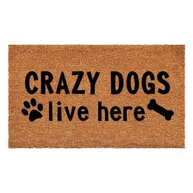 B09jkyhzjv Calloway Mills Crazy Dogs Live Here Doormat 24x36 - Indoor/outdoor Coir Mat