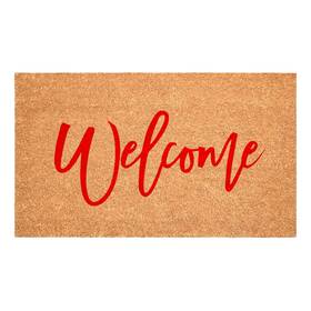 B0f1d591ml Calloway Mills Cursive Welcome Doormat Red 24x36 Indoor Outdoor Entryway Mat