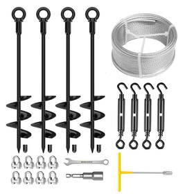 B0f18g1wsy Camitlli 4 Pack 18 Inch Fully Welded Ground Anchors Shed Anchor Kit With 1/8 Galvan