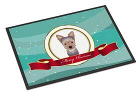 Bb1542jmat Carolines Treasures B017qiufnk Yorkie Puppy Merry Christmas Doormat 24x36 Front