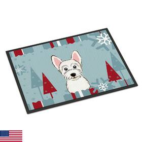 B017y9hu20 Carolines Treasures Bb1722mat Winter Holiday Westie Doormat 18x27 Front Door Ma