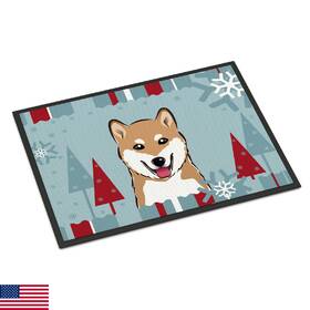 B017y9i6ri Carolines Treasures Bb1721mat Winter Holiday Shiba Inu Doormat 18x27 Front Door