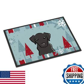 B017y9mevw Carolines Treasures Bb1731mat Winter Holiday Black Labrador Doormat 18x27 Front B017y9mevw Carolines Treasures Bb1731mat Winter Holiday Black Labrador Doormat 18x27 Front