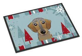 B017y9muf2 Carolines Treasures Bb1729mat Winter Holiday Wirehaired Dachshund Doormat 18x27