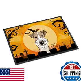B018847mn2 Carolines Treasures Bb1805mat Halloween Wire Haired Fox Terrier Doormat 18x27 F