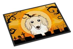 B01884h3ng Carolines Treasures Halloween Longhair Cream Dachshund Doormat 18x27
