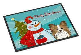 B0189glj6u Carolines Treasures Snowman Papillon Doormat 18x27 Indoor/outdoor Usa Made