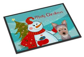 B0189gmjp0 Carolines Treasures Snowman Yorkie Puppy Doormat 24x36 Indoor/outdoor