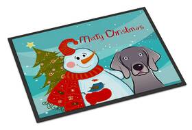 B0189gmqm6 Carolines Treasures Snowman Weimaraner Doormat 18x27 Indoor/outdoor