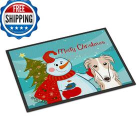 B0189gpj1q Carolines Treasures Bb1848mat Snowman With Borzoi Doormat 18x27 Front Door Mat B0189gpj1q Carolines Treasures Bb1848mat Snowman With Borzoi Doormat 18x27 Front Door Mat