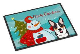 B0189gq9l0 Carolines Treasures Bb1875mat Snowman With Tricolor Corgi Doormat 18x27 Front D B0189gq9l0 Carolines Treasures Bb1875mat Snowman With Tricolor Corgi Doormat 18x27 Front D