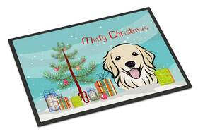 Bb1577jmat Carolines Treasures B018pu6clw Christmas Tree And Golden Retriever Doormat 24x3