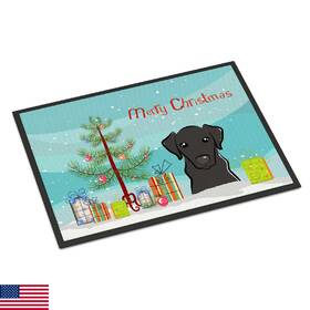 B018pu6d5c Carolines Treasures Christmas Tree Black Lab Doormat 18x27 F