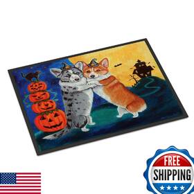 B01em9fata Carolines Treasures Corgi Halloween Scare 18x27 Indoor/outdoor Doormat