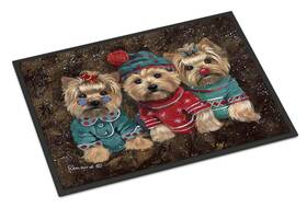 B08qsk76zt Carolines Treasures Yorkshire Terrier Yorkie Christmas Elves Doormat 18x27