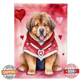 Dac5448chf Carolines Treasures B0csf12hct Tibetan Mastiff My Valentine House Flag Large Po