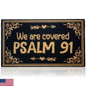 B0fplpzkkh Chachahaer We Are Covered Psalm 91 30w X 17l Entry Door Mat Floor Bible Verse Welcome I