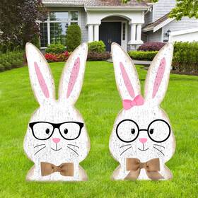 Qiy-cinnvoice-5228 Cinnvoice 2 Pcs Easter/spring Outdoor Decorations 16 Inch Easter Yard Signs Multicolor