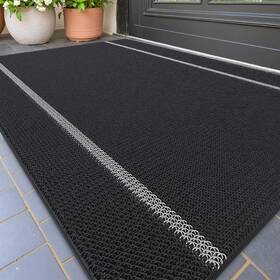 B09hc6325t Color&geometry Double Door Mat Outdoor Large 24x48 Black Waterproof Heavy Duty E