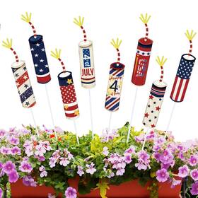 Cro Blissful Kao-croblissful-186 8 Pcs 4th Of July 250th Garden Stake Metal Usa Flag Yard Sign Patriotic Decor F