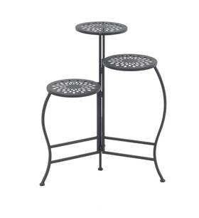 45078 Decmode 20 Inch X 15 24 3 Tier Black Metal Indoor Outdoor Floral Plantstand 45078 Decmode 20 Inch X 15 24 3 Tier Black Metal Indoor Outdoor Floral Plantstand