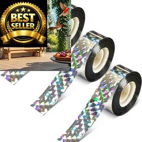 9643 Decyool 3 Rolls 787 Ft Bird Scare Tape Ribbon Hanging Laser Silver Floral