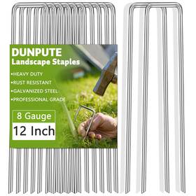 Staples-25 Dunpute Heavy Duty 12 Inch Galvanized Landscape Staples Stakes 25 Pack 8 Gauge Staples-25 Dunpute Heavy Duty 12 Inch Galvanized Landscape Staples Stakes 25 Pack 8 Gauge