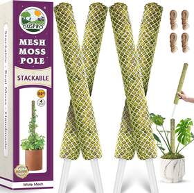 Moss08 Duspro Stackable Mesh Moss Pole For Plants Monstera Potted Plant 4pcs White Moss08 Duspro Stackable Mesh Moss Pole For Plants Monstera Potted Plant 4pcs White