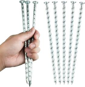 Eisensp 782901515844 10-inch Spiral Metal Landscape Stakes - Galvanized And 10inch-30 Pack Silver