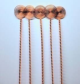 B0ftzqrlf6 Electroculture Grows 24 Inch Copper Forever Plant Stakes With Sun Spiral Top - Set Of 5