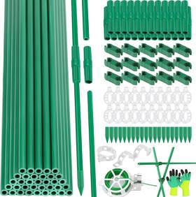 Em4002 Emquito 117 Pcs Garden Stakes 35 Sets Fiberglass Tomato Diy Green Em4002 Emquito 117 Pcs Garden Stakes 35 Sets Fiberglass Tomato Diy Green