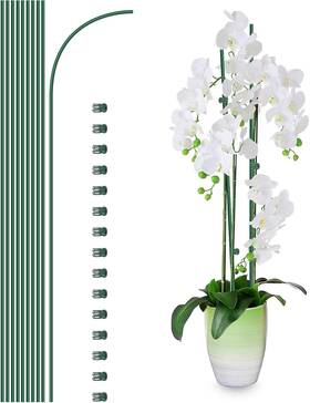 Etnorsu-916734 Etnorsu 10pcs Plant Support Stakes With 15 Pcs Clips 16inch Green Etnorsu-916734 Etnorsu 10pcs Plant Support Stakes With 15 Pcs Clips 16inch Green