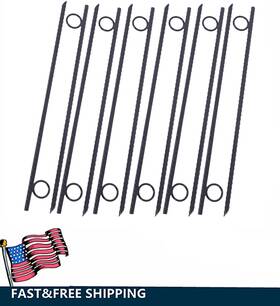 Etsg 699910052164 12pcs 18 Inch Steel Tent Canopy Ground Stakes With Angled Ends And 1 Loops