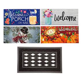 B08cg4rl7q Evergreen Flag Sassafras Doormat Insert Bundle And Tray Set Of 5 - Seasonal 30x18in