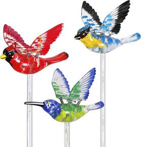 54901 Exhart Garden Stake Set Of 3 Large Cardinal Hummingbird And Blue Bird 54901 Exhart Garden Stake Set Of 3 Large Cardinal Hummingbird And Blue Bird