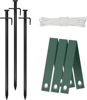 Fcends 768788455862 Heavy Duty Steel Tree Stake Kits Staking And Supports Black Green