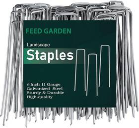 Feed Garden 445021456499 200pack 6 Inch Landscape Staples Yard Stakes Lawn Landscaping Fabric Pins