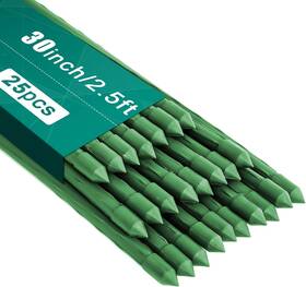 Feed Garden 600358293897 Stakes 30 Inch 2.5ft 25 Pack Sturdy Plant 30inch Green