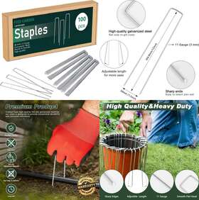 Feed Garden 756014951530 Galvanized Christmas Stakes Landscape Staples 12 Inch Silver Feed Garden 756014951530 Galvanized Christmas Stakes Landscape Staples 12 Inch Silver