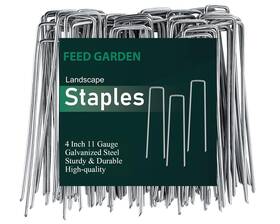 Jc-dd-4in-200 Feed Garden 4 Inch 200 Pack 11 G Landscape Staples Anti Rust Stakes Hot-dip