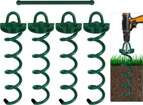 Jc-lxdm-10in-4 Feed Garden 12.2 Inch Spiral Ground Anchors Heavy Duty Screw Green Jc-lxdm-10in-4 Feed Garden 12.2 Inch Spiral Ground Anchors Heavy Duty Screw Green