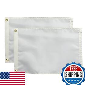 B0dkxcm613 Flagpark 12x18 Inch Solid White Nylon Flag 2-pack - Heavy Duty Diy Pure Color