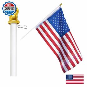 B00h5fodba Flags Importer 6ft Spinning Flag Pole Sealed Bearing System White Gold Ball T