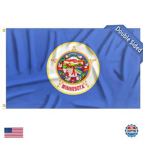 B0cp461448 Flagwin Minnesota Flag 4x6 Ft - 3 Ply Double Sided Polyester With Brass Grommets