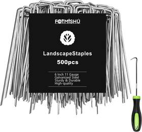Gss-500 Fotmishu Landscape Staples 6 Inch 500pcs Garden Stakes Inch-500 Silver