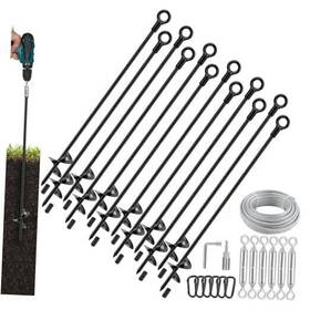 Pcs12 Fuchangsi 12 Pcs 30 Inch Ground Anchors Heavy Duty Shed Kit With 3/16 Pcs12 Fuchangsi 12 Pcs 30 Inch Ground Anchors Heavy Duty Shed Kit With 3/16